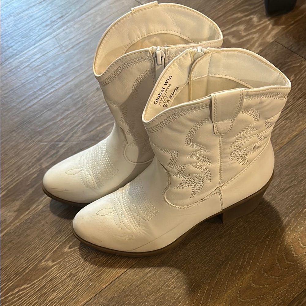 Mini White Cowboy Boots
